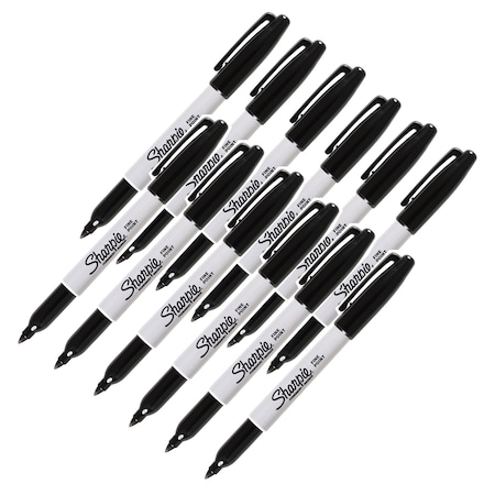 Sharpie Fine Point Marker, Black, PK12 PK12 SAN30001